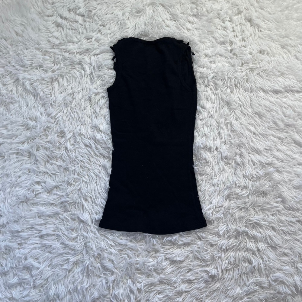 y2k black floral lace panel tank top small - Picture 8 of 8